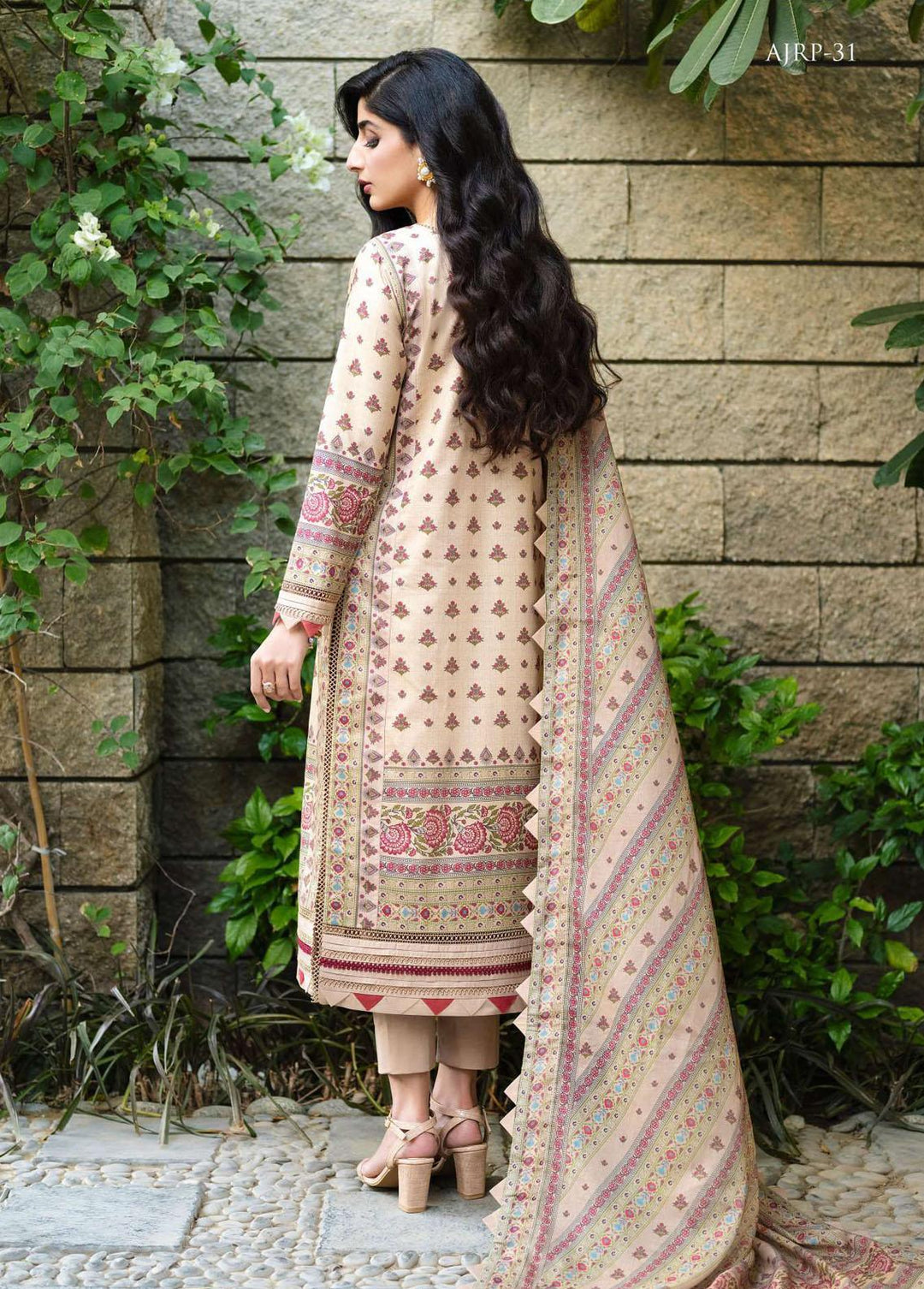 Rania by Asim Jofa Embroidered Lawn Suits Unstitched 3 Piece AJ23R AJRP-31 - Summer Collection