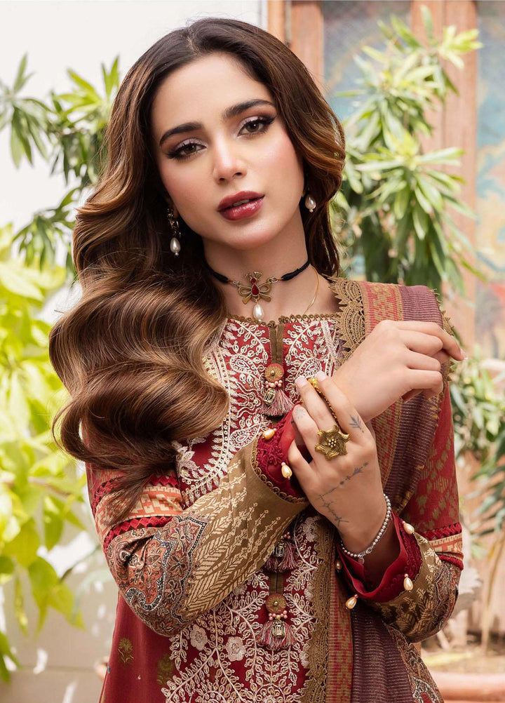 Rania By Asim Jofa Embroidered Cotton Suits Unstitched 3 Piece AJ23RN AJRW-01 - Winter Collection