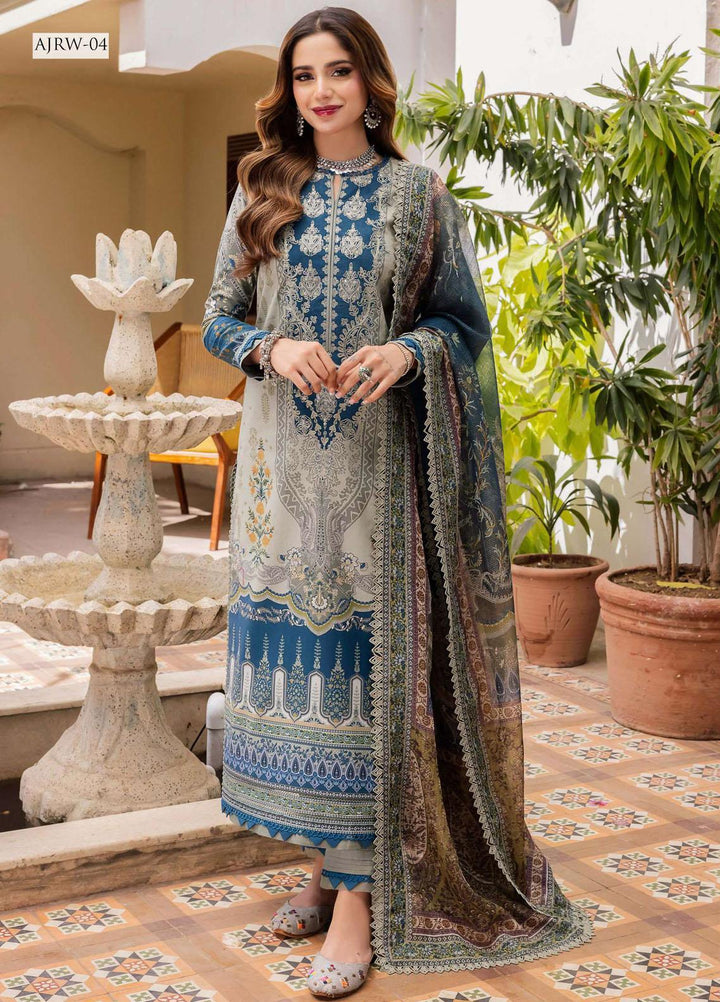 Rania By Asim Jofa Embroidered Cotton Suits Unstitched 3 Piece AJ23RN AJRW-04 - Winter Collection