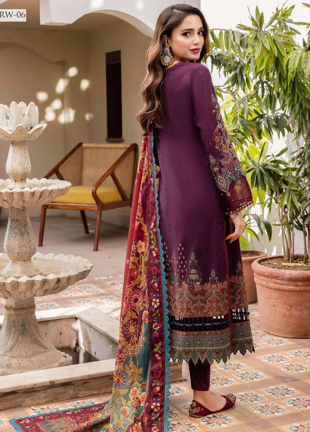Rania By Asim Jofa Embroidered Cotton Suits Unstitched 3 Piece AJ23RN AJRW-06 - Winter Collection