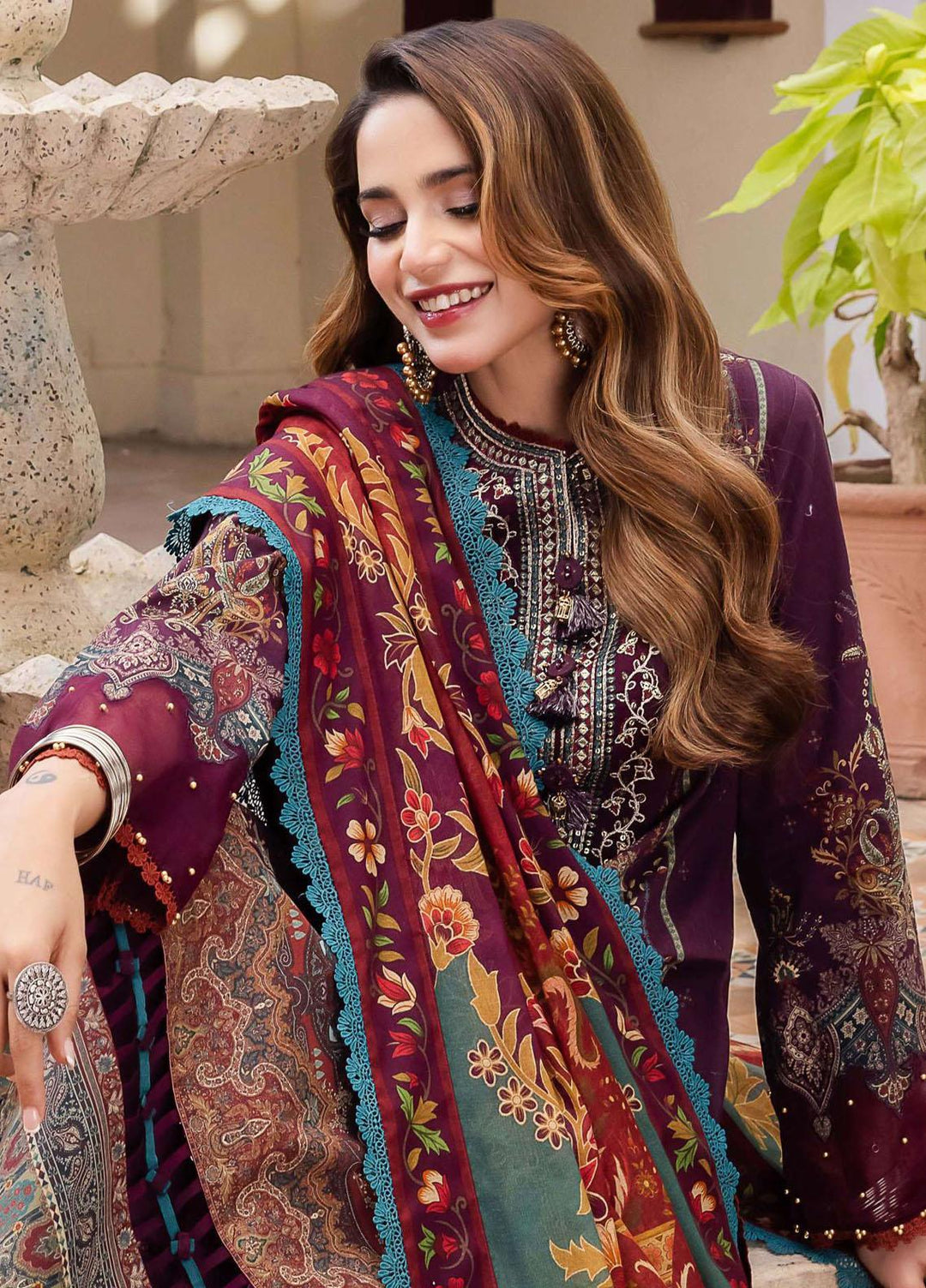 Rania By Asim Jofa Embroidered Cotton Suits Unstitched 3 Piece AJ23RN AJRW-06 - Winter Collection