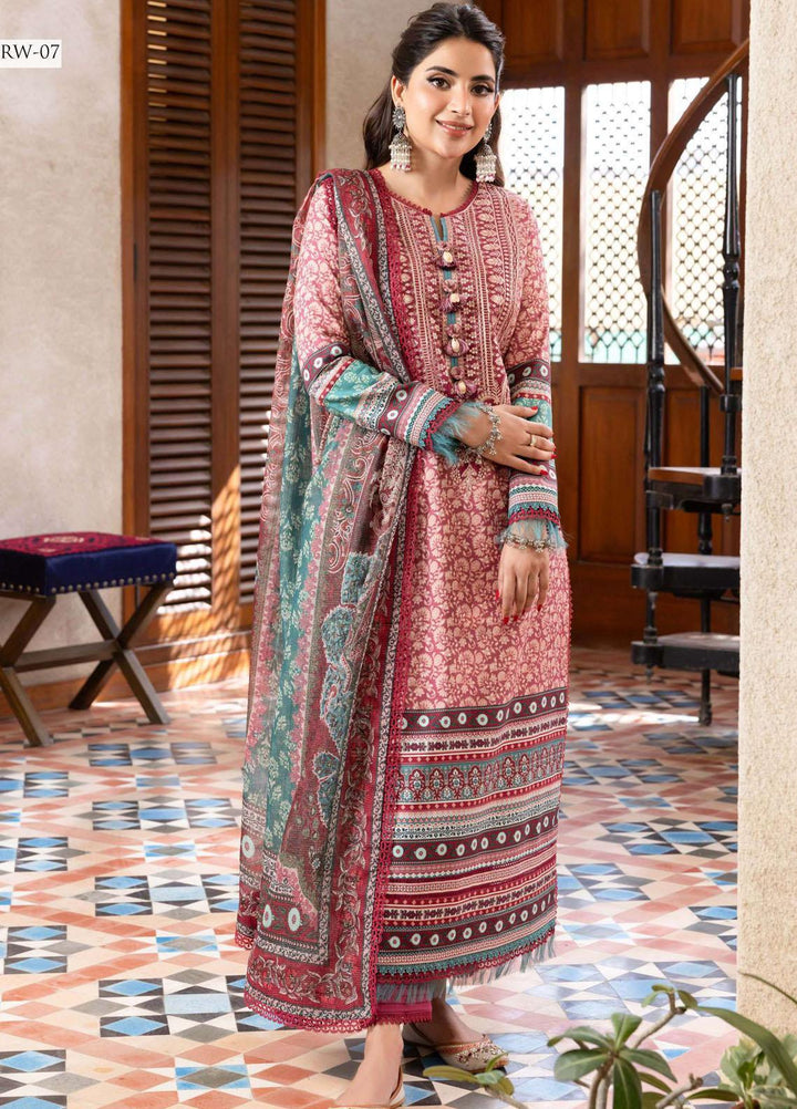 Rania By Asim Jofa Embroidered Cotton Suits Unstitched 3 Piece AJ23RN AJRW-07 - Winter Collection