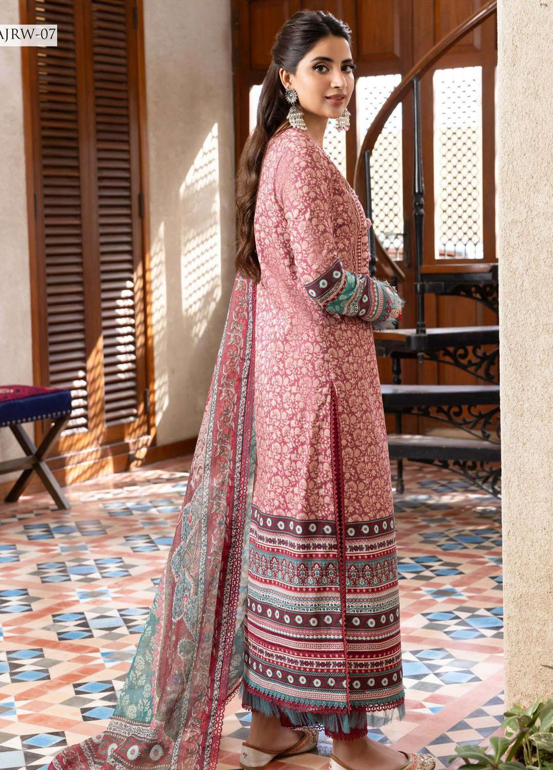 Rania By Asim Jofa Embroidered Cotton Suits Unstitched 3 Piece AJ23RN AJRW-07 - Winter Collection