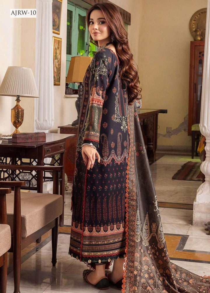 Rania By Asim Jofa Embroidered Slub Suits Unstitched 3 Piece AJ23RN AJRW-10 - Winter Collection