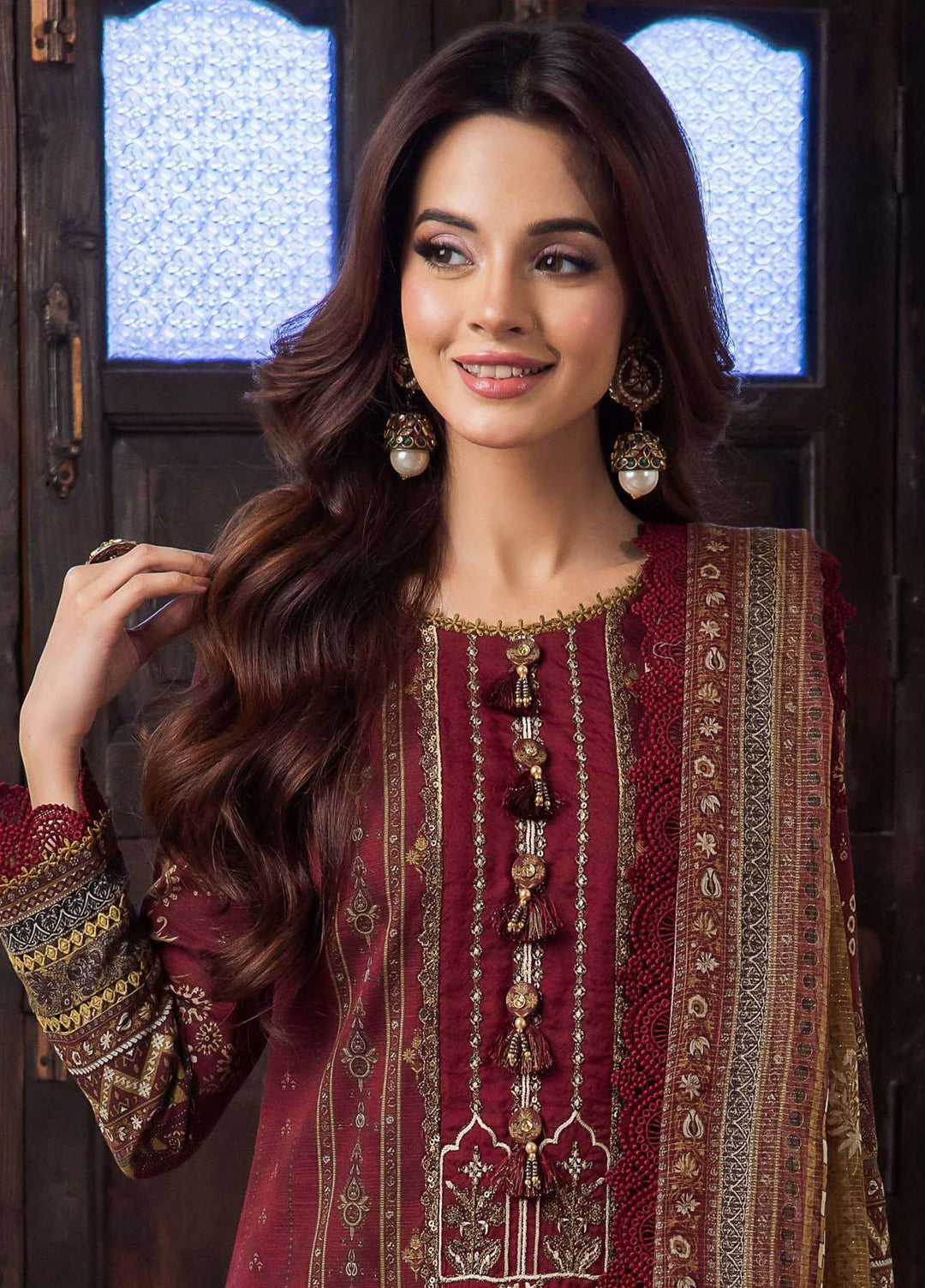 Rania By Asim Jofa Embroidered Slub Suits Unstitched 3 Piece AJ23RN AJRW-11 - Winter Collection