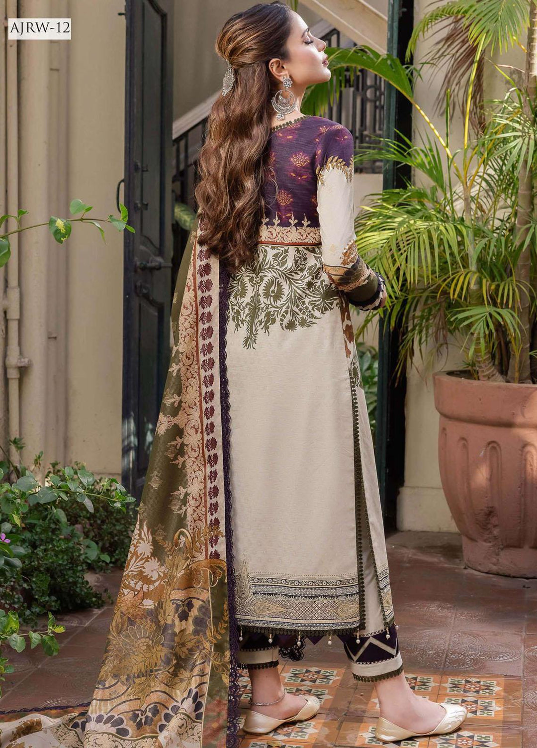 Rania By Asim Jofa Printed Slub Suits Unstitched 3 Piece AJ23RN AJRW-12 - Winter Collection
