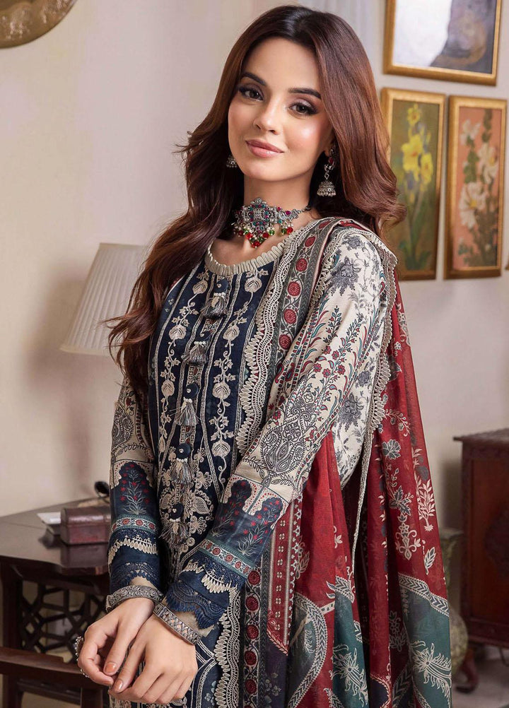 Rania By Asim Jofa Embroidered Slub Suits Unstitched 3 Piece AJ23RN AJRW-13 - Winter Collection