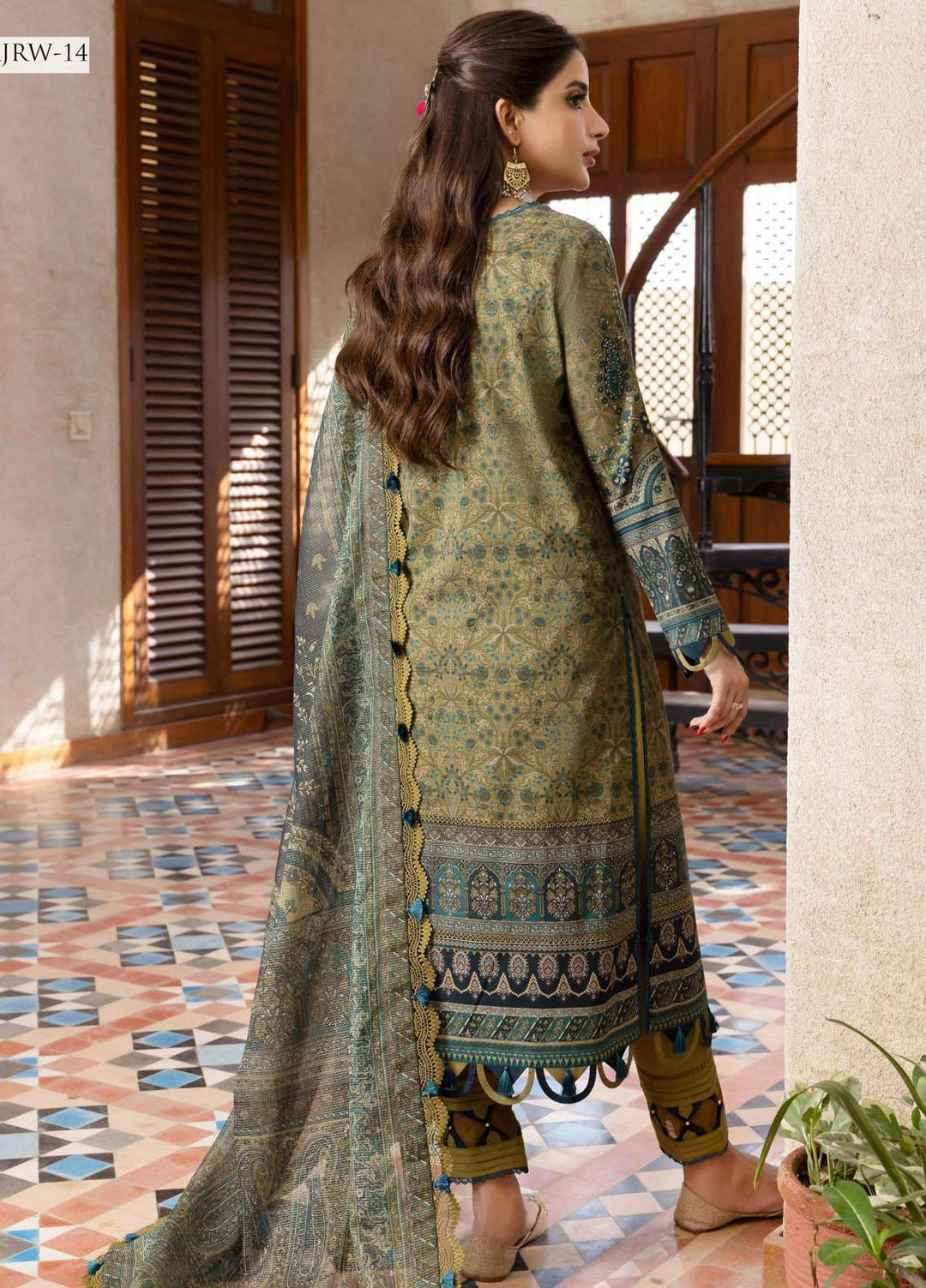 Rania By Asim Jofa Embroidered Slub Suits Unstitched 3 Piece AJ23RN AJRW-14 - Winter Collection
