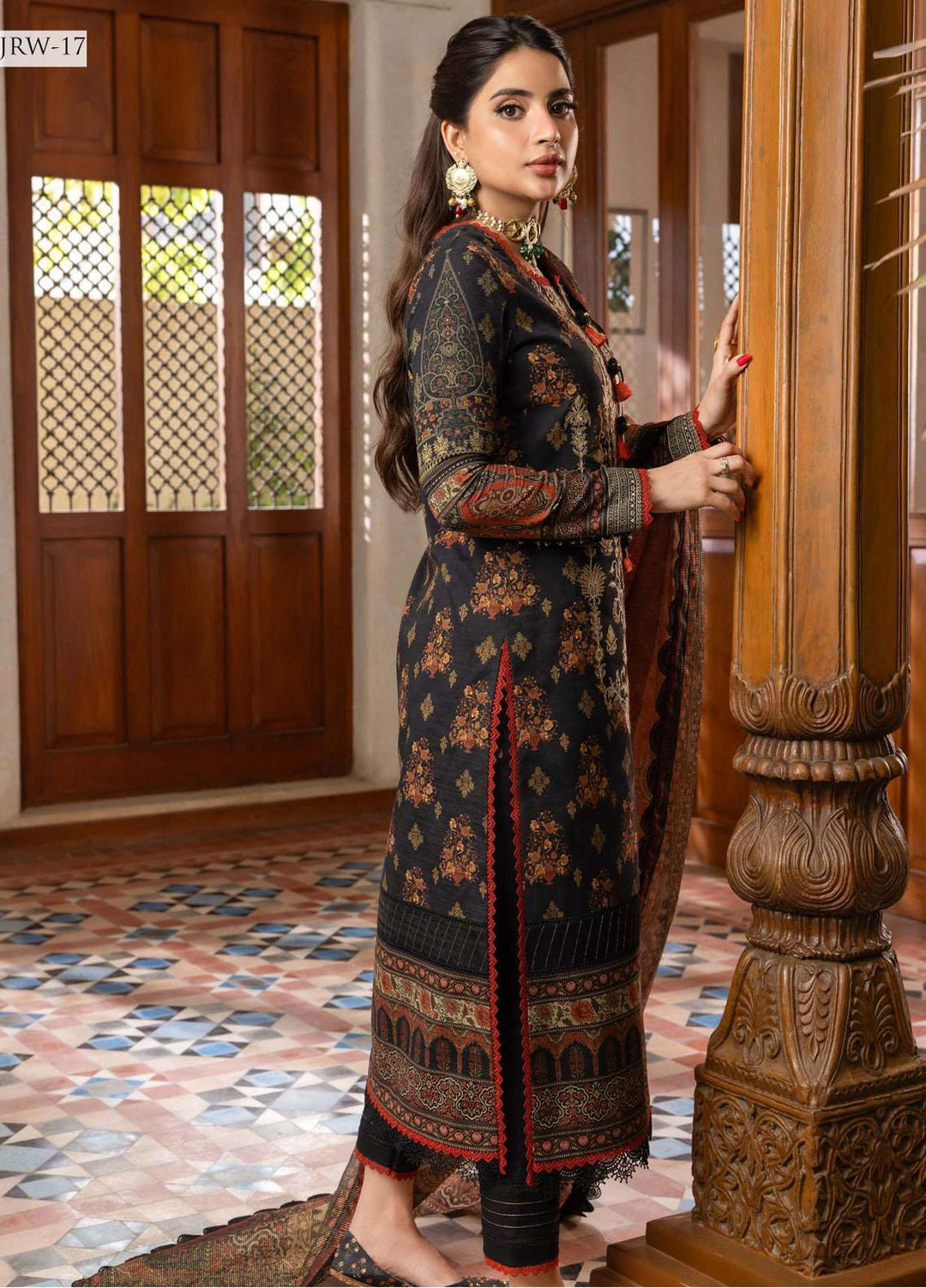 Rania By Asim Jofa Embroidered Slub Suits Unstitched 3 Piece AJ23RN AJRW-17 - Winter Collection