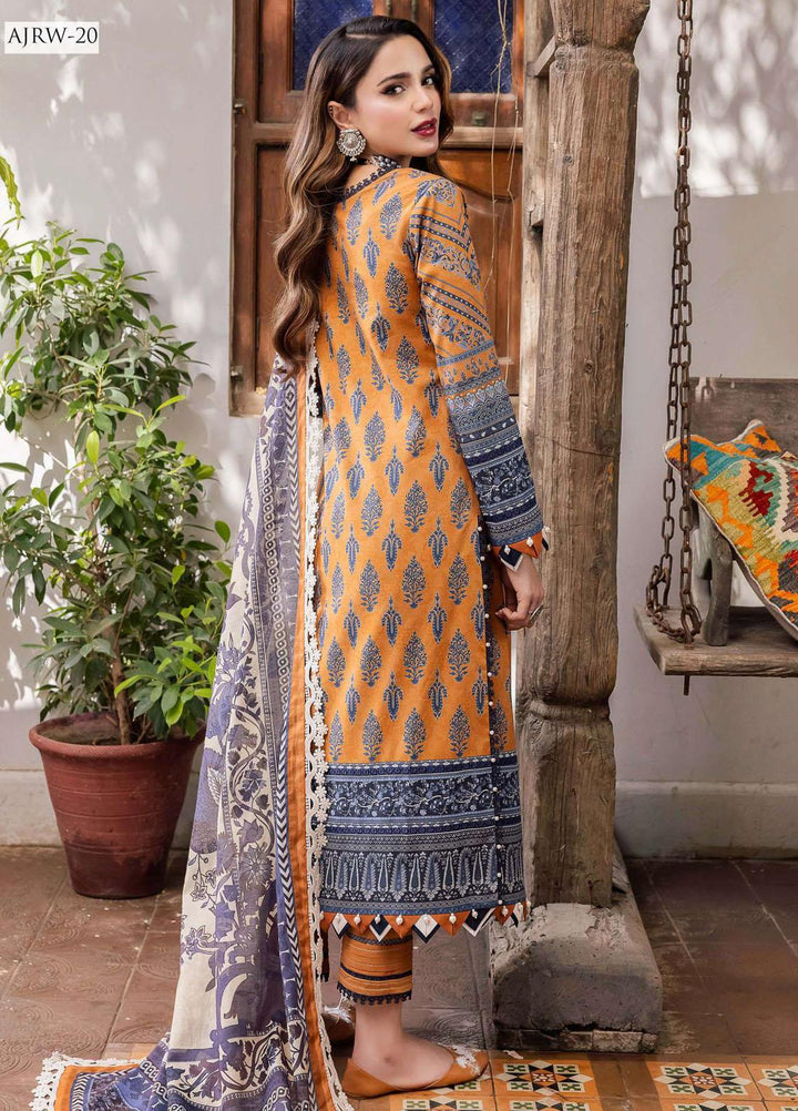 Rania By Asim Jofa Embroidered Cotton Suits Unstitched 3 Piece AJ23RN AJRW-20 - Winter Collection