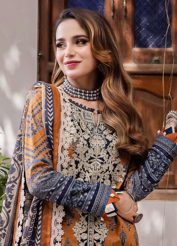 Rania By Asim Jofa Embroidered Cotton Suits Unstitched 3 Piece AJ23RN AJRW-20 - Winter Collection