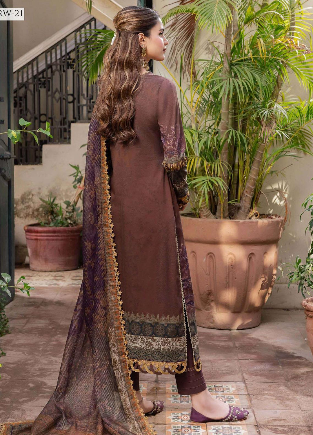 Rania By Asim Jofa Embroidered Cotton Suits Unstitched 3 Piece AJ23RN AJRW-21 - Winter Collection
