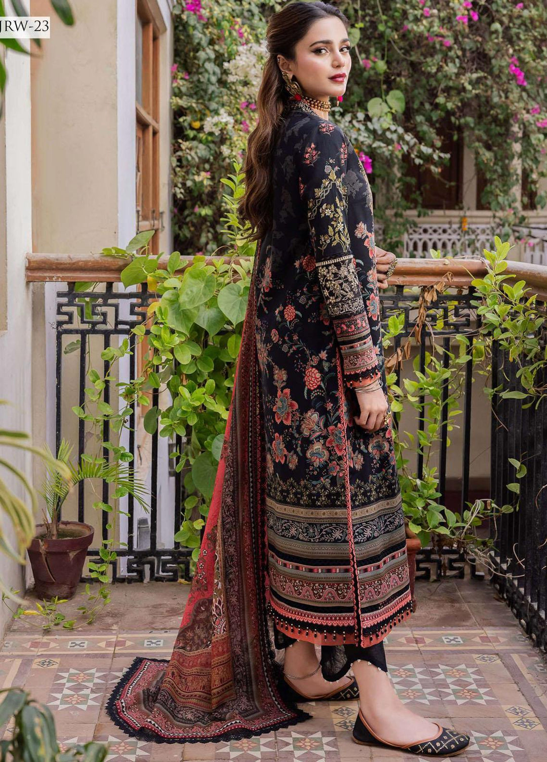 Rania By Asim Jofa Embroidered Cotton Suits Unstitched 3 Piece AJ23RN AJRW-23 - Winter Collection