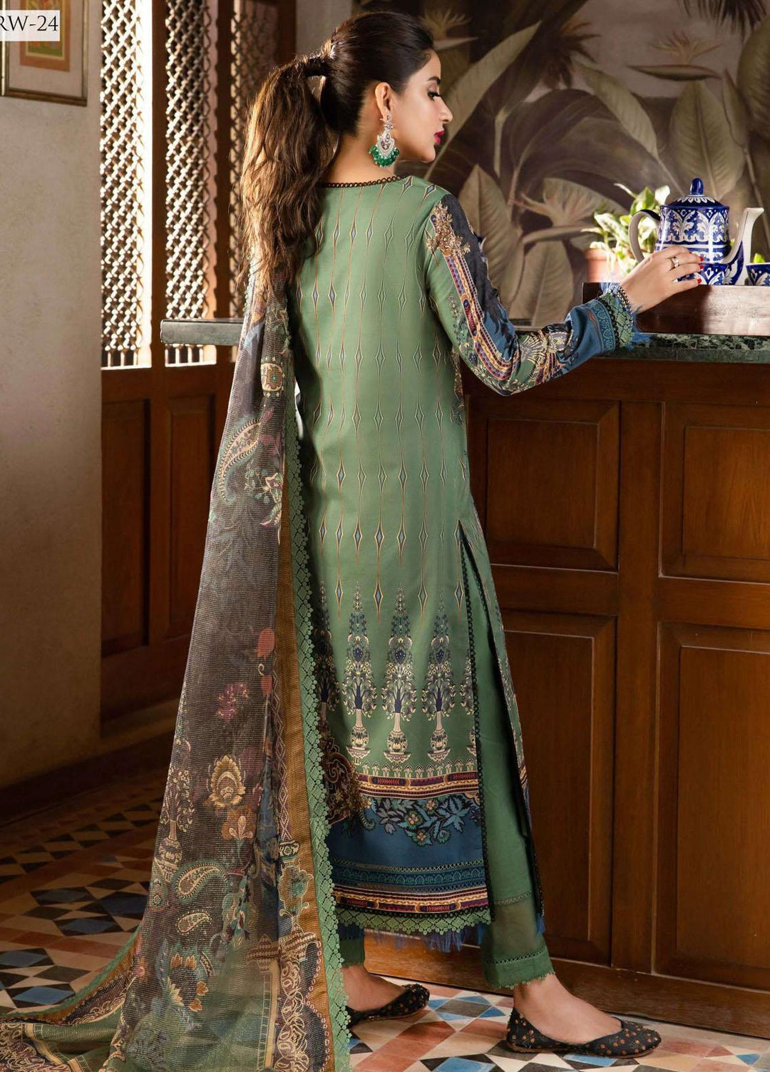 Rania By Asim Jofa Printed Cotton Suits Unstitched 3 Piece AJ23RN AJRW-24 - Winter Collection