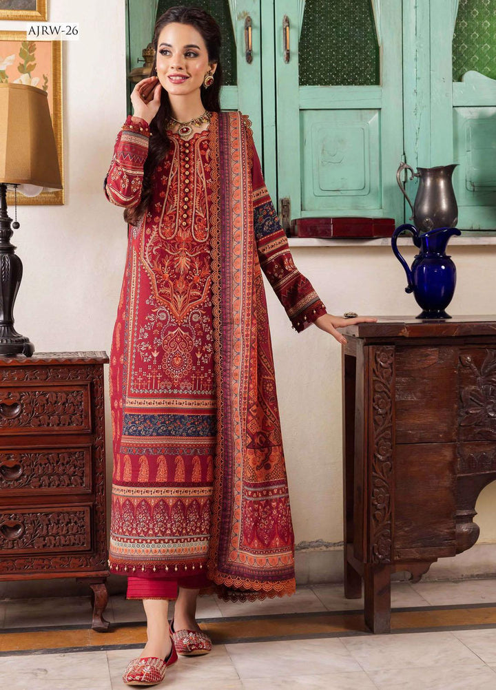 Rania By Asim Jofa Embroidered Cotton Suits Unstitched 3 Piece AJ23RN AJRW-26 - Winter Collection