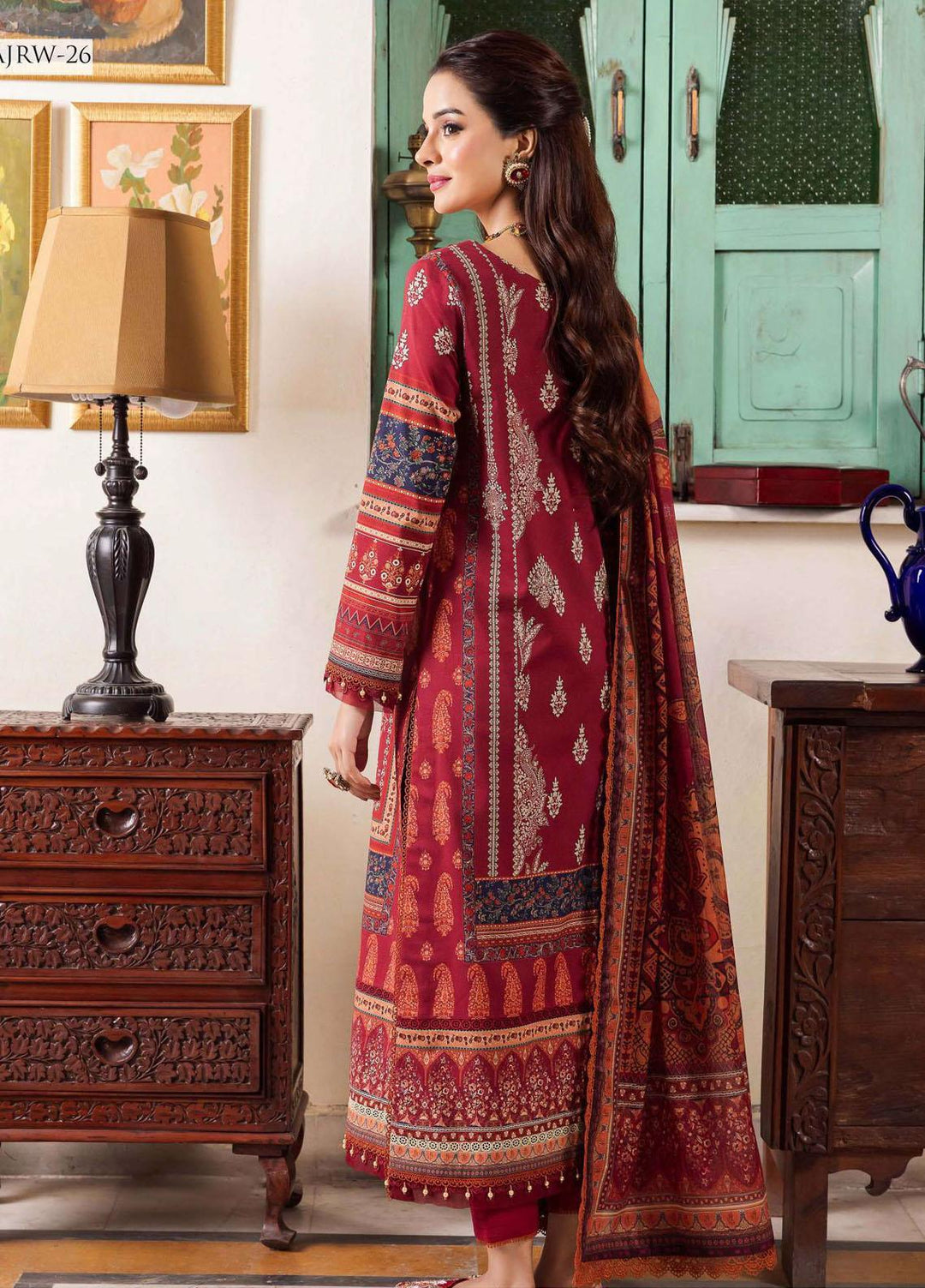 Rania By Asim Jofa Embroidered Cotton Suits Unstitched 3 Piece AJ23RN AJRW-26 - Winter Collection
