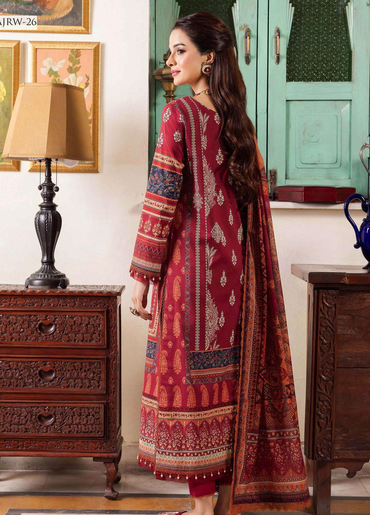 Rania By Asim Jofa Embroidered Cotton Suits Unstitched 3 Piece AJ23RN AJRW-26 - Winter Collection