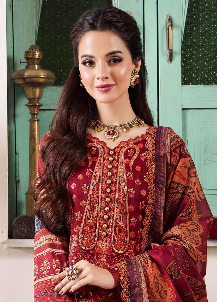 Rania By Asim Jofa Embroidered Cotton Suits Unstitched 3 Piece AJ23RN AJRW-26 - Winter Collection