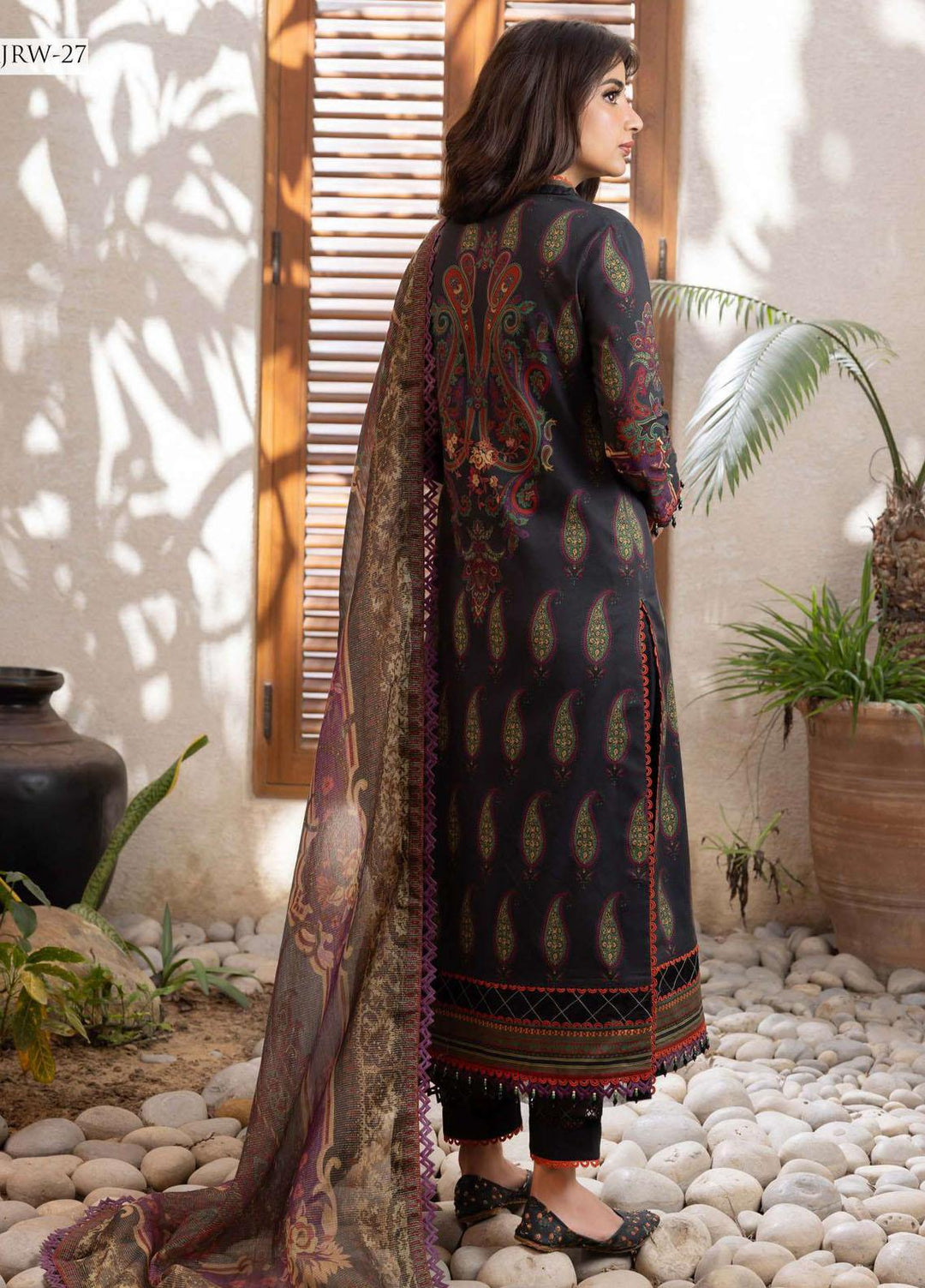 Rania By Asim Jofa Printed Cotton Suits Unstitched 3 Piece AJ23RN AJRW-27 - Winter Collection
