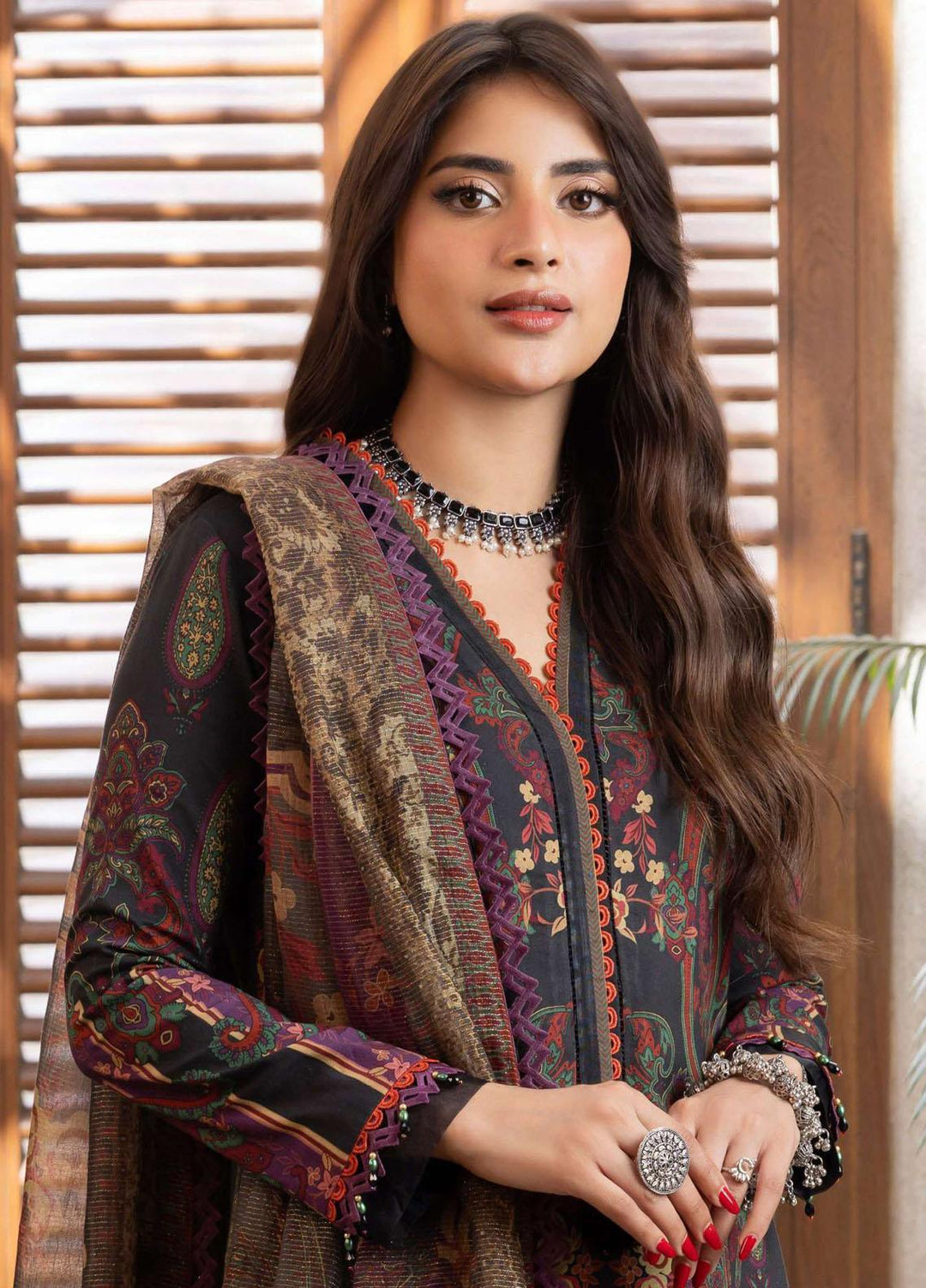 Rania By Asim Jofa Printed Cotton Suits Unstitched 3 Piece AJ23RN AJRW-27 - Winter Collection