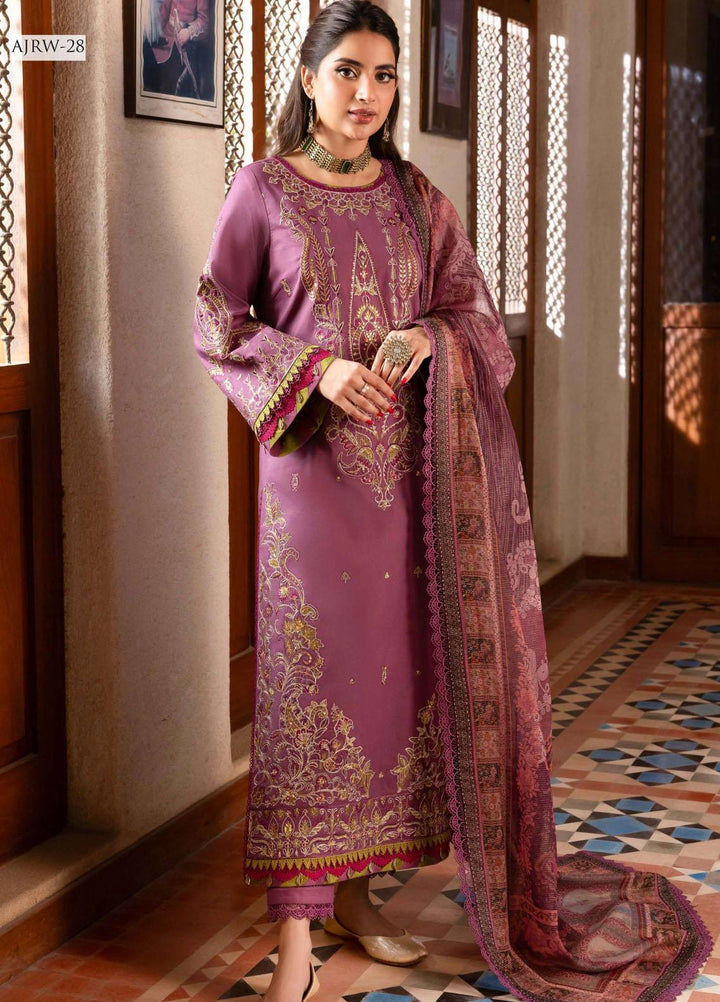 Rania By Asim Jofa Embroidered Cotton Suits Unstitched 3 Piece AJ23RN AJRW-28 - Winter Collection
