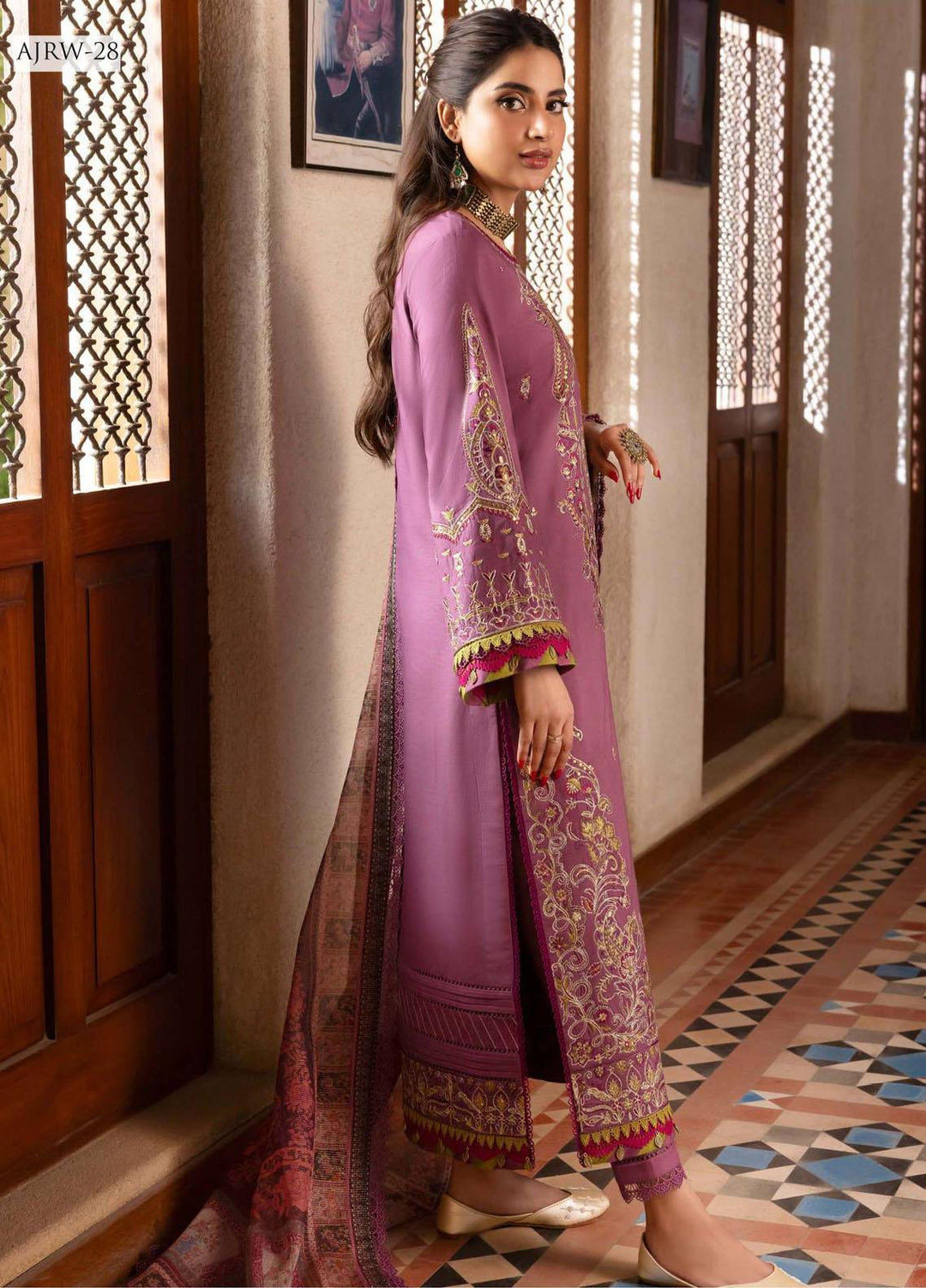 Rania By Asim Jofa Embroidered Cotton Suits Unstitched 3 Piece AJ23RN AJRW-28 - Winter Collection