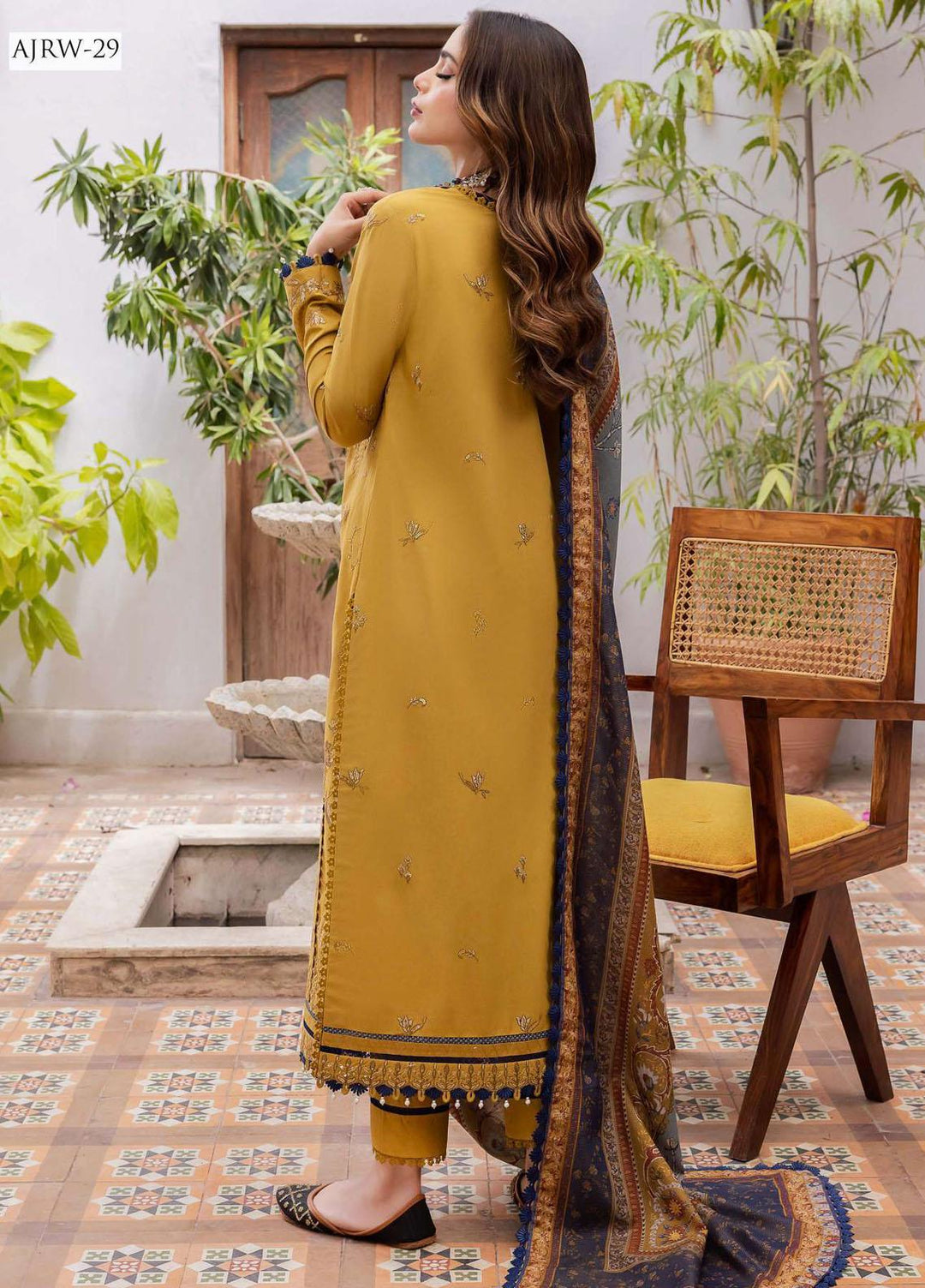 Rania By Asim Jofa Embroidered Cotton Suits Unstitched 3 Piece AJ23RN AJRW-29 - Winter Collection