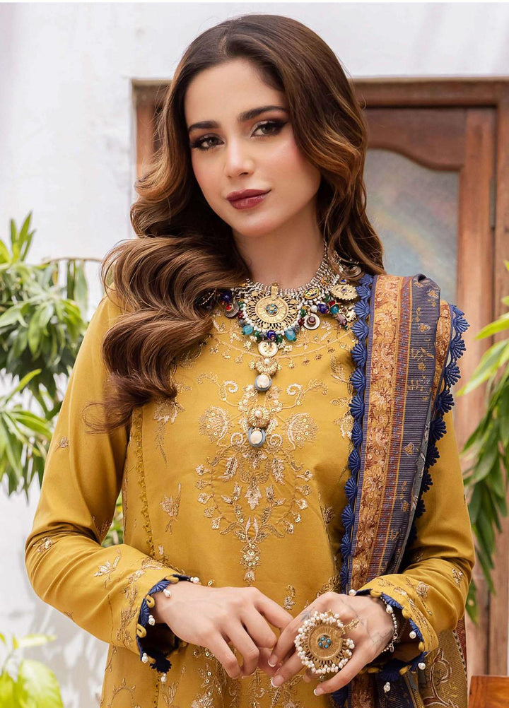 Rania By Asim Jofa Embroidered Cotton Suits Unstitched 3 Piece AJ23RN AJRW-29 - Winter Collection
