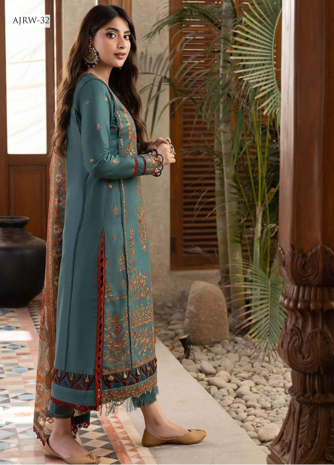 Rania By Asim Jofa Embroidered Cotton Suits Unstitched 3 Piece AJ23RN AJRW-32 - Winter Collection