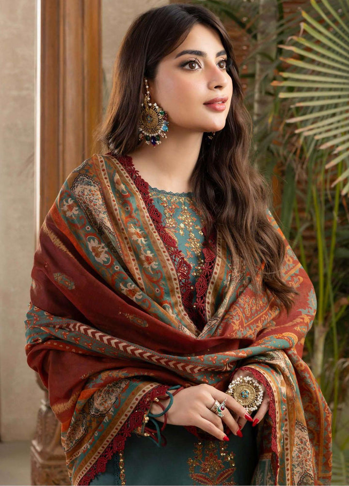 Rania By Asim Jofa Embroidered Cotton Suits Unstitched 3 Piece AJ23RN AJRW-32 - Winter Collection