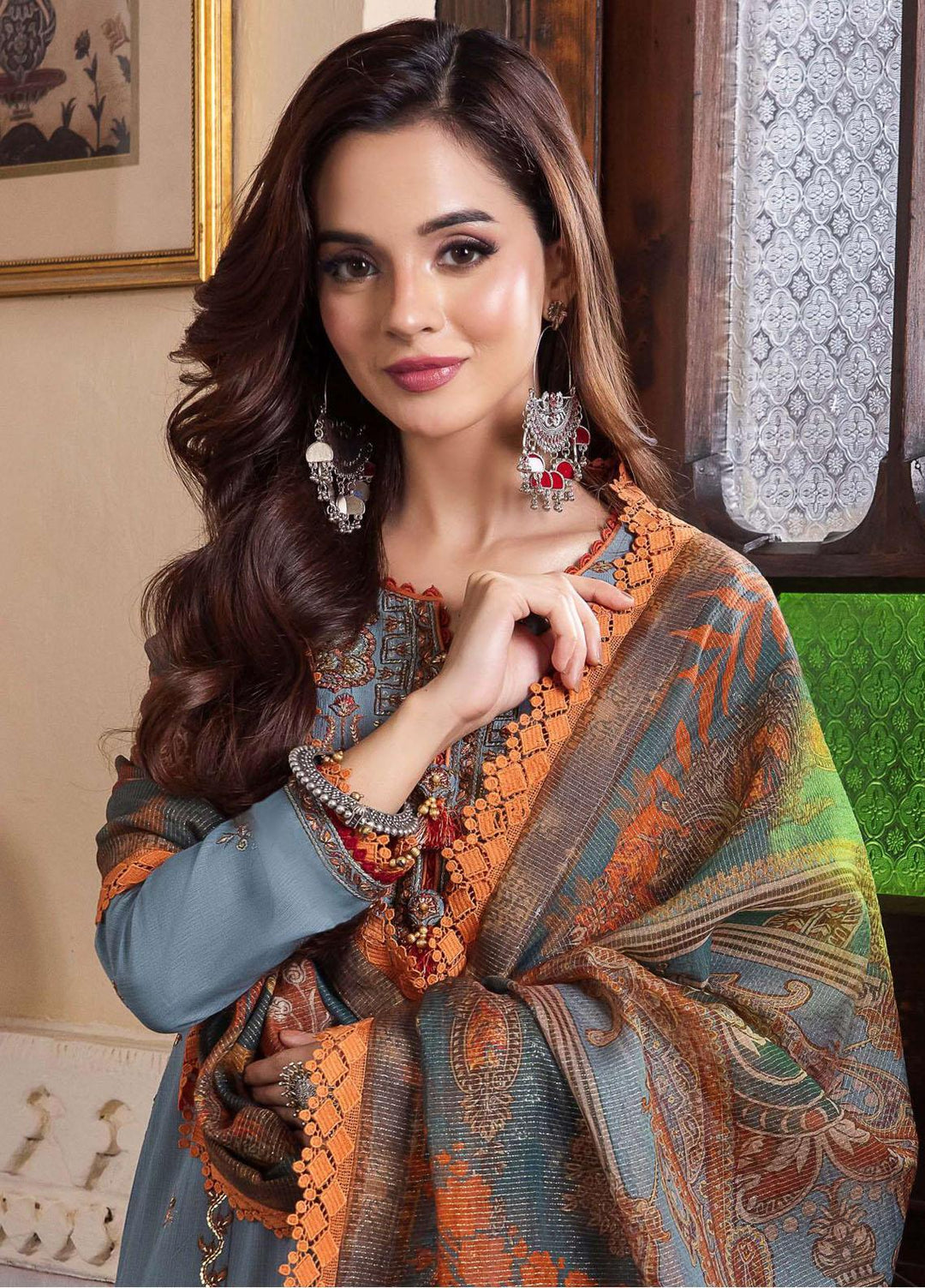 Rania By Asim Jofa Embroidered Slub Suits Unstitched 3 Piece AJ23RN AJRW-33 - Winter Collection