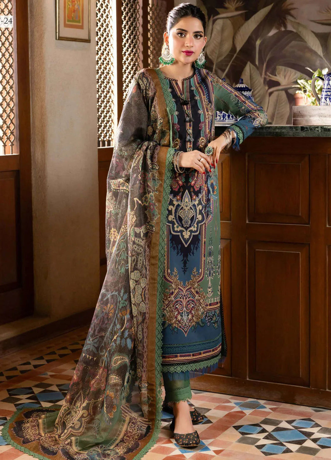 Rania By Asim Jofa Printed Cotton Unstitched Suit 3 Piece AJ23RN AJRW-24 - Winter Collection