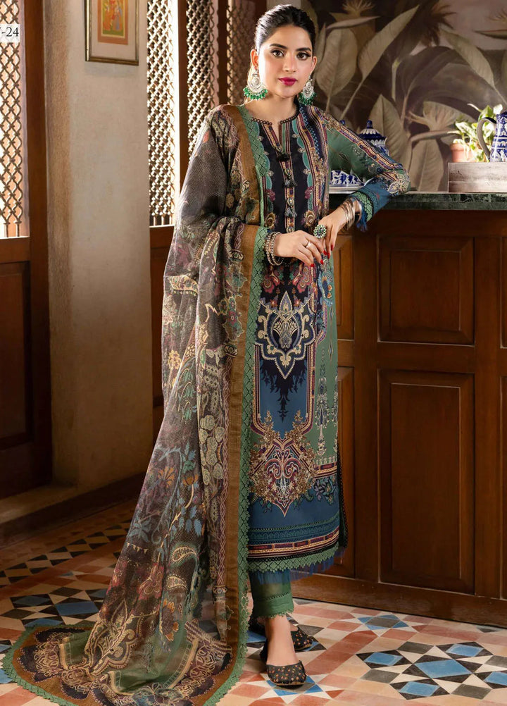 Rania By Asim Jofa Printed Cotton Unstitched Suit 3 Piece AJ23RN AJRW-24 - Winter Collection