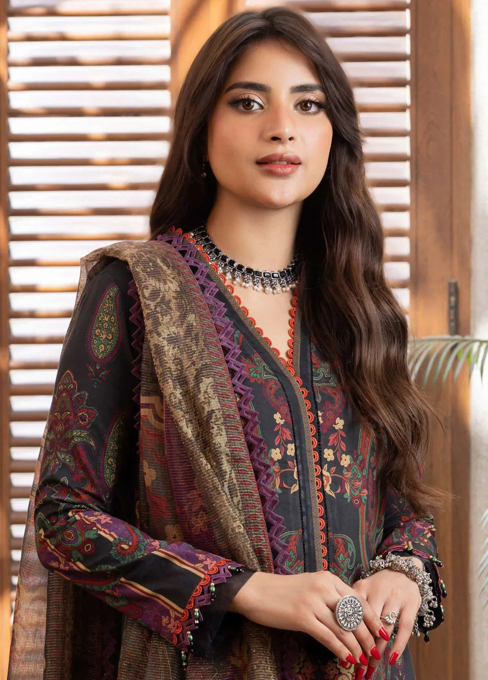 Rania By Asim Jofa Printed Cotton Unstitched Suit 3 Piece AJ23RN AJRW-27 - Winter Collection