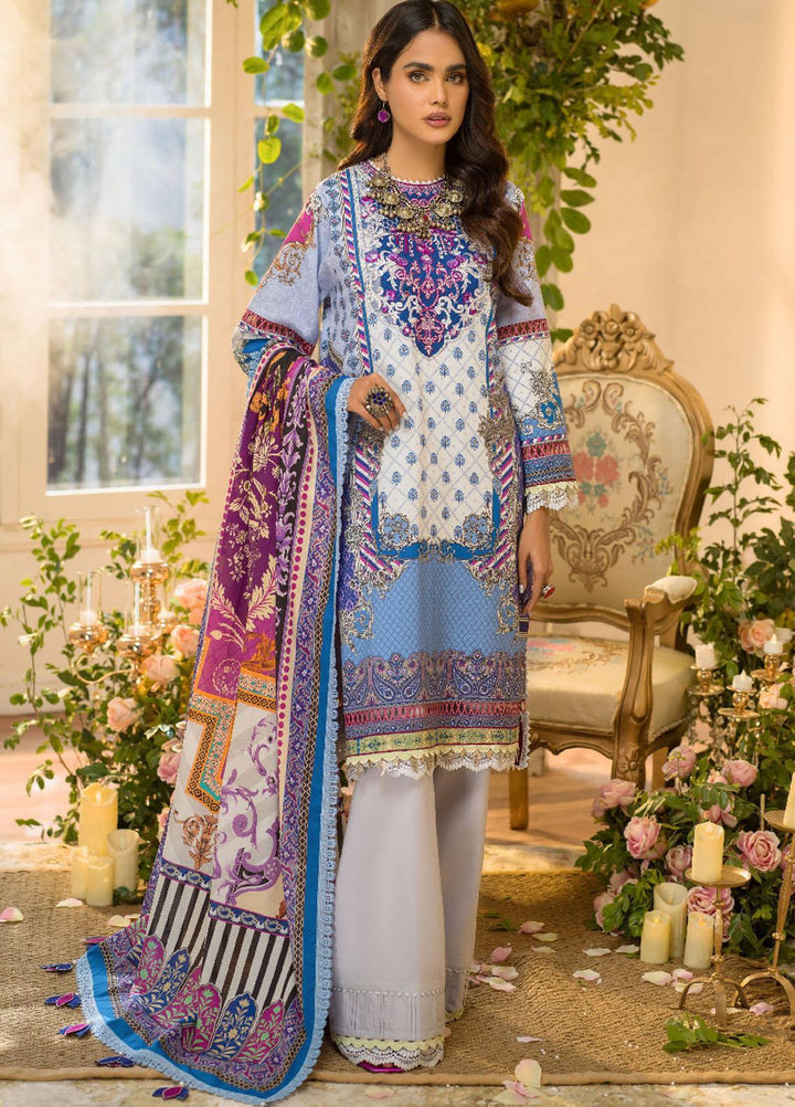 Rania By Asim Jofa Embroidered Lawn Suits Unstitched 3 Piece AJ22RB AJPR-01 - Summer Collection