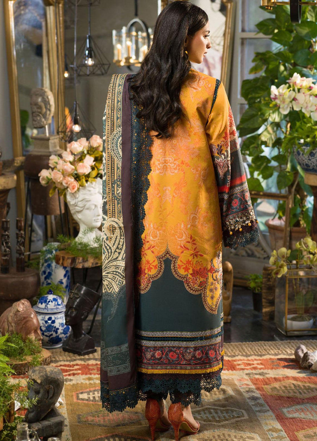 Rania By Asim Jofa Embroidered Lawn Suits Unstitched 2 Piece AJ22RB AJPR-18 - Summer Collection