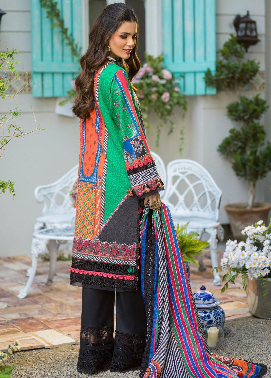 Rania By Asim Jofa Embroidered Lawn Suits Unstitched 2 Piece AJ22RB AJPR-21 - Summer Collection