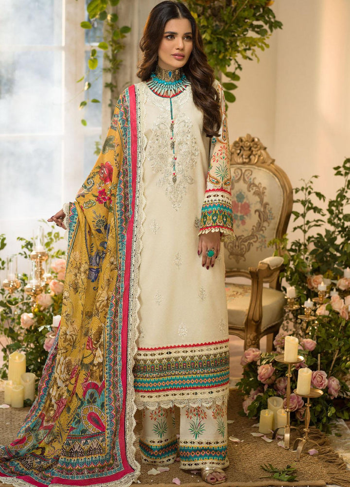 Rania By Asim Jofa Embroidered Lawn Suits Unstitched 3 Piece AJ22RR AJPR-05 - Summer Collection