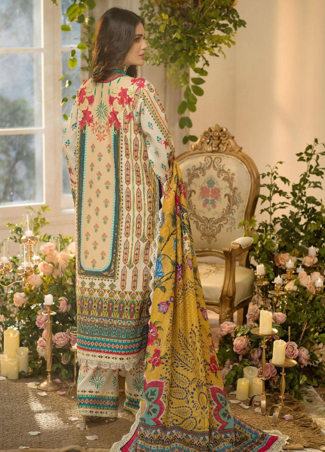 Rania By Asim Jofa Embroidered Lawn Suits Unstitched 3 Piece AJ22RR AJPR-05 - Summer Collection