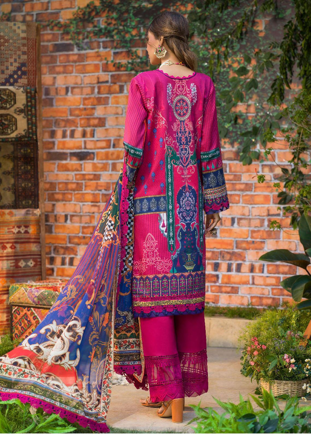 Rania By Asim Jofa Embroidered Lawn Suits Unstitched 3 Piece AJ22RR AJPR-08 - Summer Collection