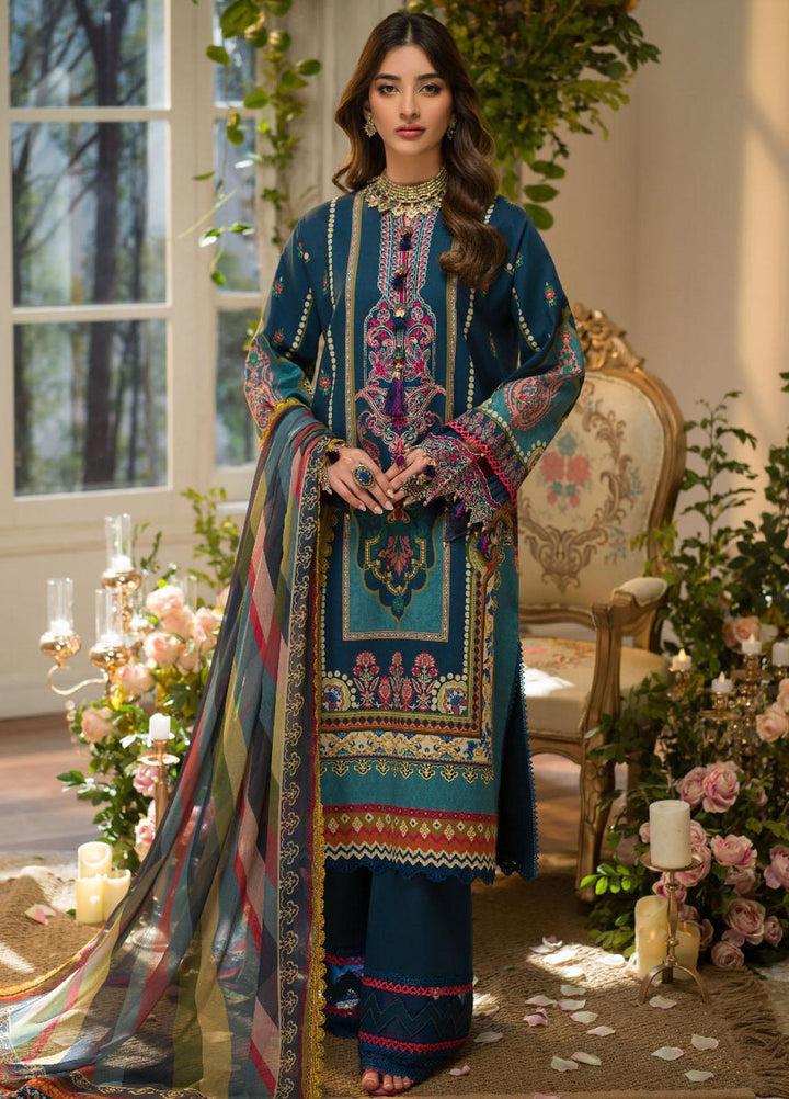 Rania By Asim Jofa Embroidered Lawn Suits Unstitched 3 Piece AJ22RR AJPR-09 - Summer Collection