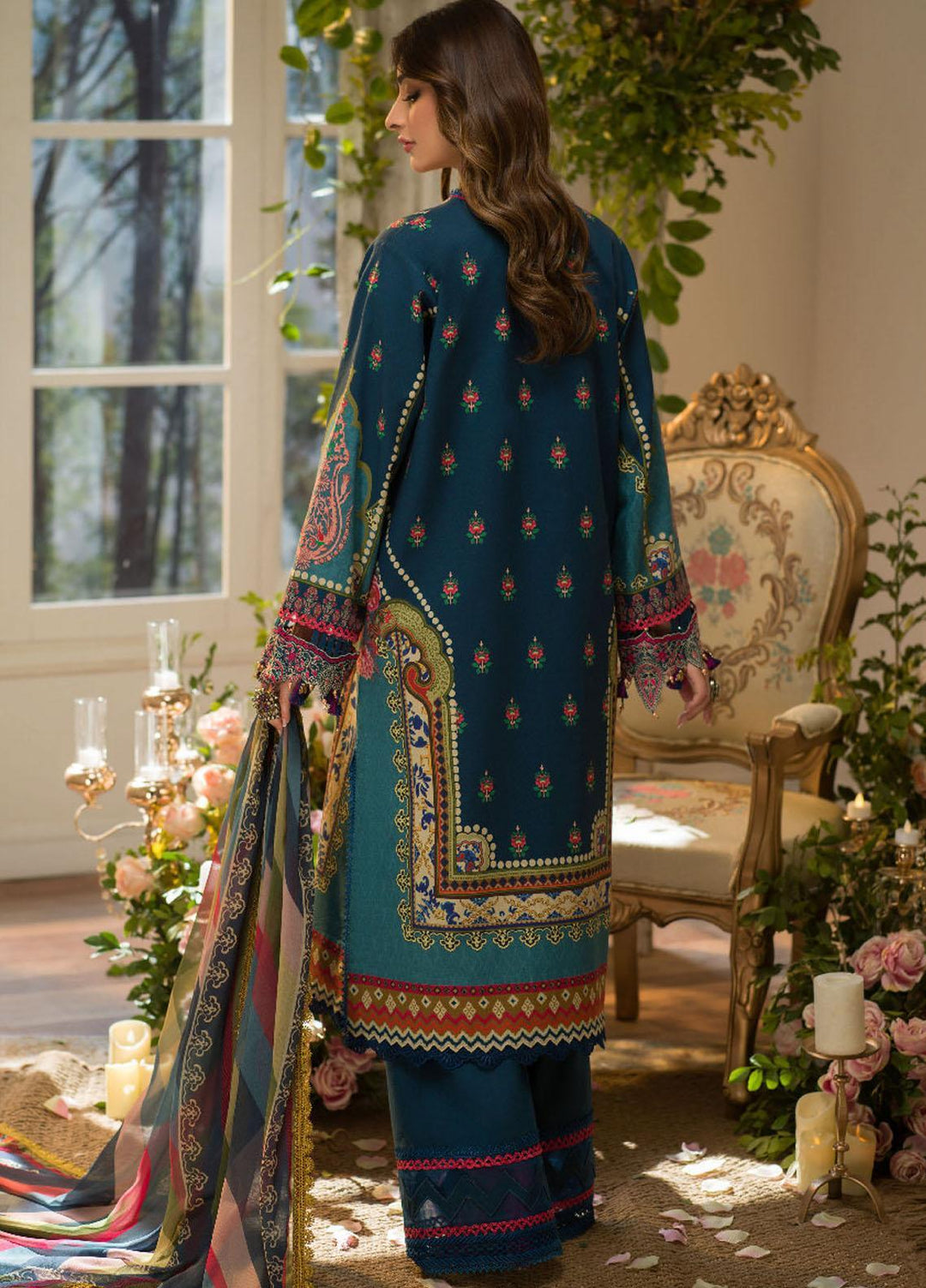 Rania By Asim Jofa Embroidered Lawn Suits Unstitched 3 Piece AJ22RR AJPR-09 - Summer Collection