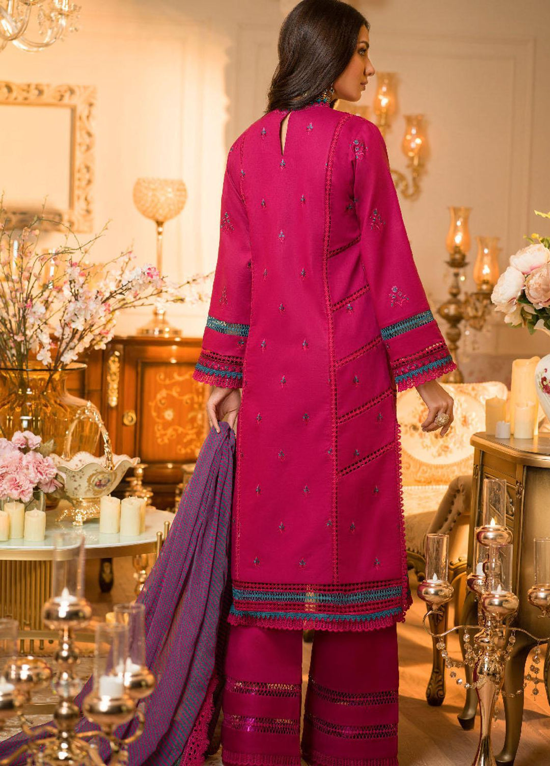 Rania By Asim Jofa Embroidered Lawn Suits Unstitched 3 Piece AJ22RR AJPR-16 - Summer Collection