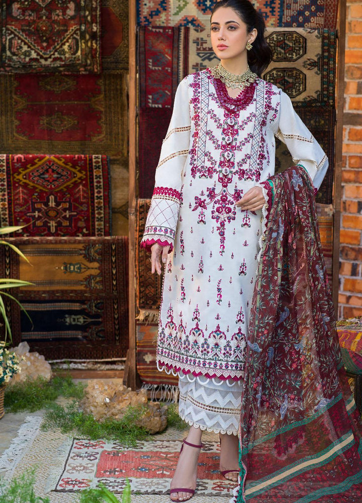 Rania By Asim Jofa Embroidered Lawn Suits Unstitched 3 Piece AJ22RR AJPR-17 - Summer Collection