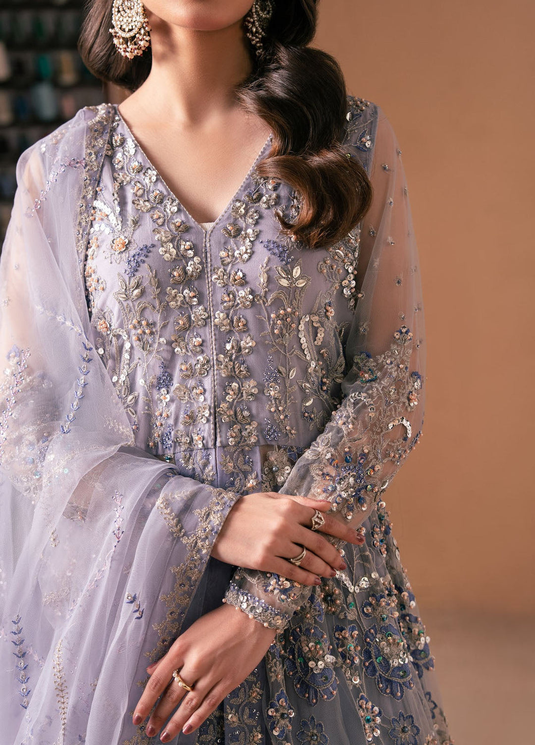 Rashq-e-Qamar by Malook Pret Embroidered Net 3 Piece Suit Gul