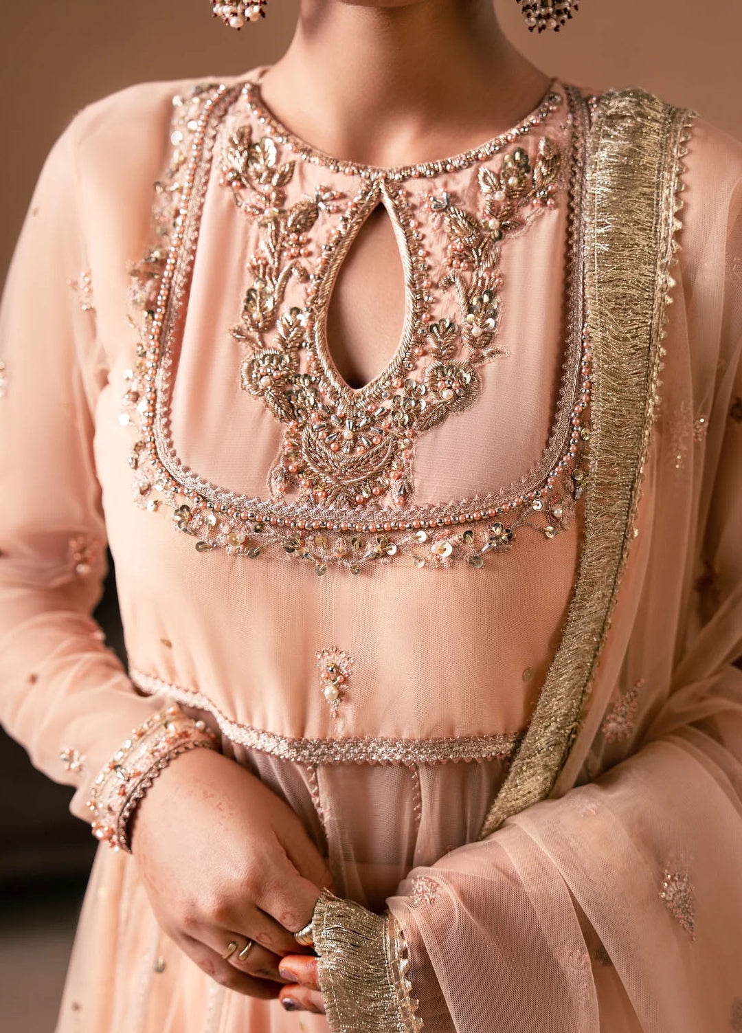 Rashq-e-Qamar by Malook Pret Embroidered Net 3 Piece Suit Sitara