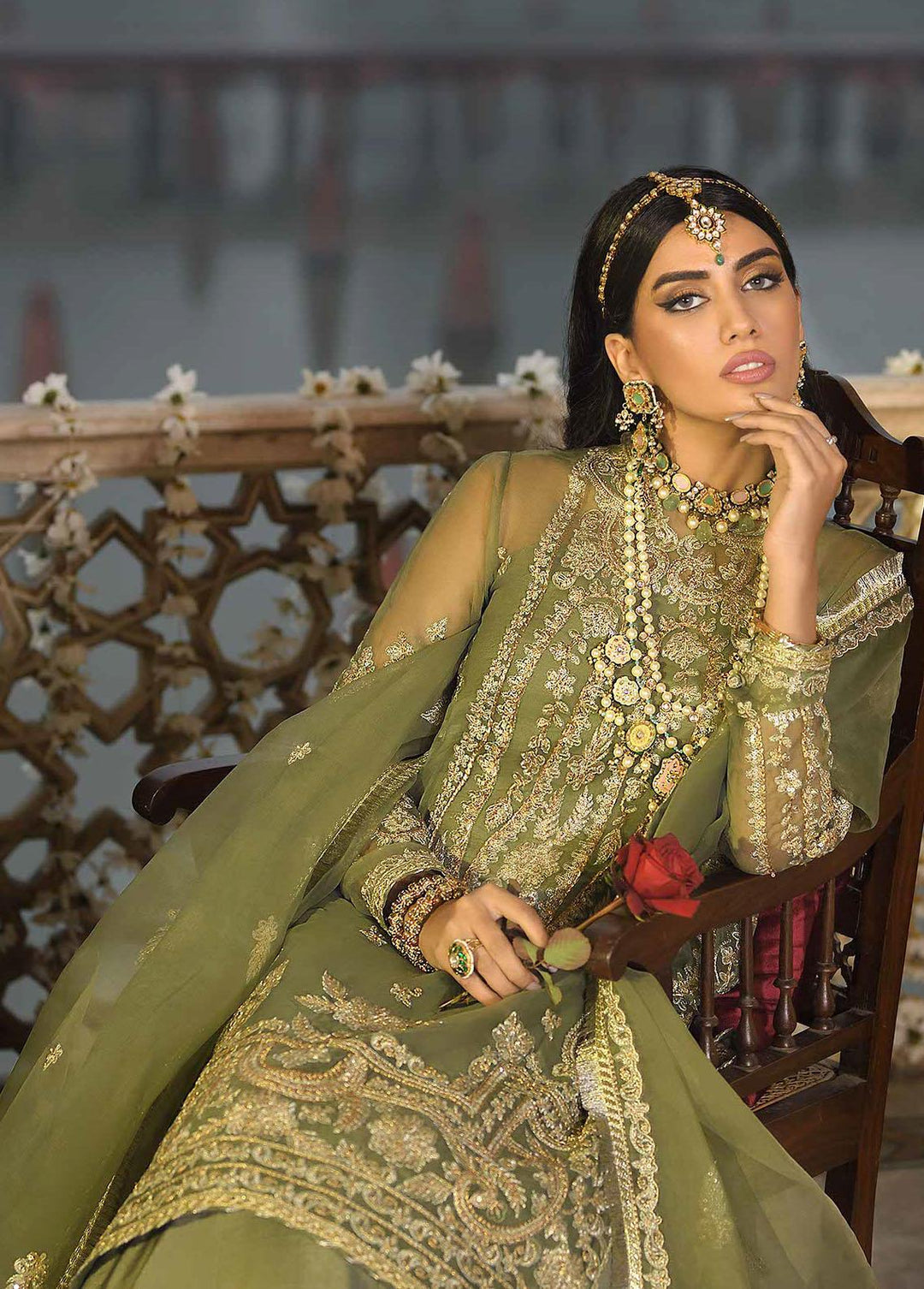 Rasm by Asim Jofa Embroidered Organza Suits Unstitched 3 Piece AJ22R AJR-05 - Wedding Collection