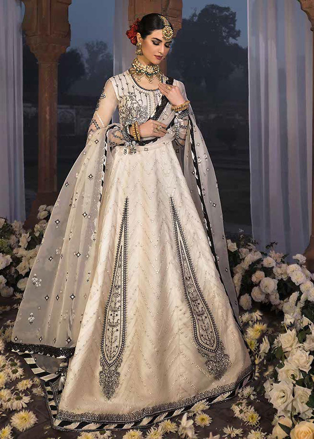 Rasm by Asim Jofa Embroidered Organza Suits Unstitched 3 Piece AJ22R AJR-06 - Wedding Collection