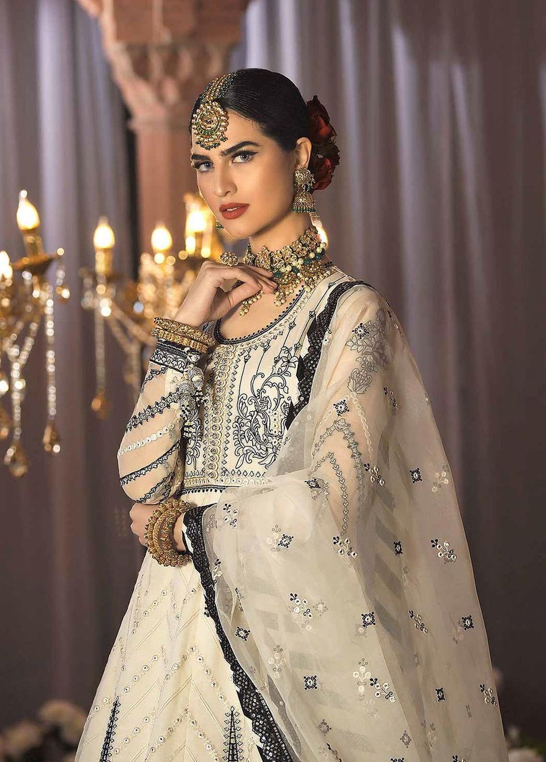 Rasm by Asim Jofa Embroidered Organza Suits Unstitched 3 Piece AJ22R AJR-06 - Wedding Collection