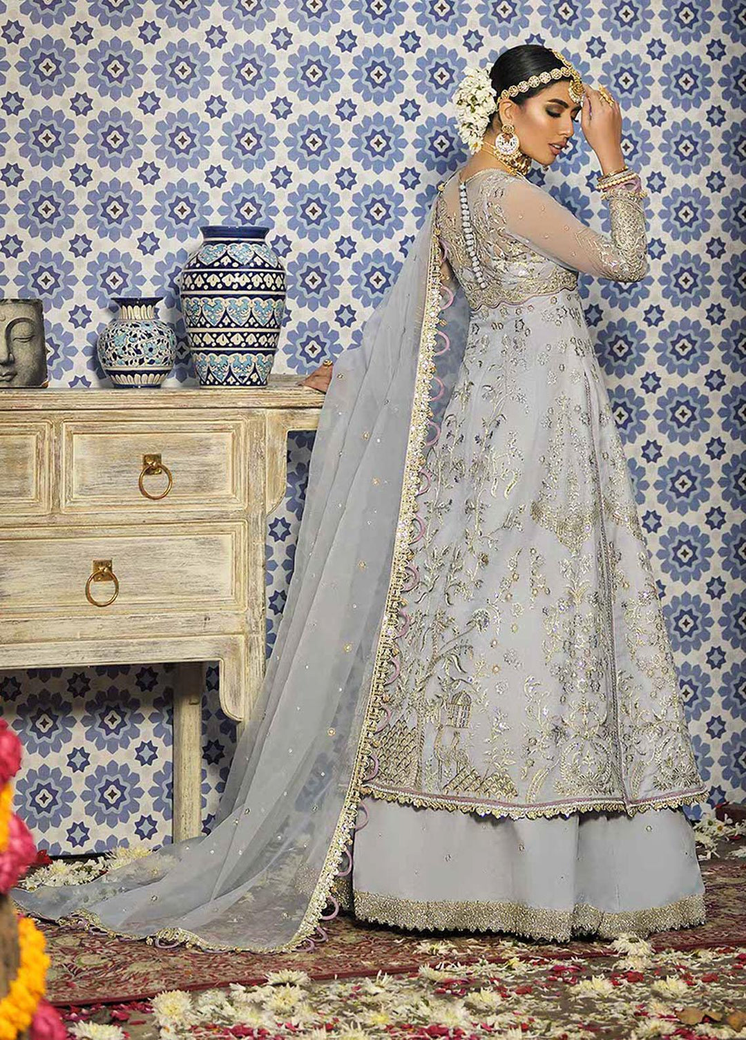 Rasm by Asim Jofa Embroidered Organza Suits Unstitched 3 Piece AJ22R AJR-11 - Wedding Collection